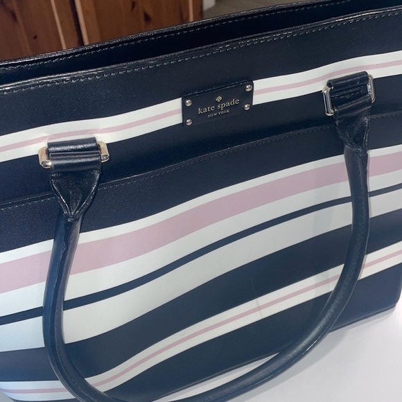 Kate Spade Black and Pink Striped Women's Bag - Picture 5 of 10
